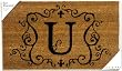 Monogram Coir Doormat Insert - U Monogram Coir Doormat Insert - U