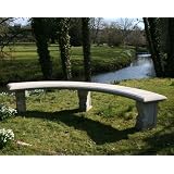 Large Garden Benches - Double Length Ivy Curved Stone Bench