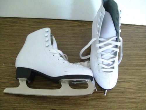 DBX White Ice figure skates (with skate guard) - SIze 4 - LIKE NEW condition