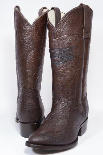 NFL Philadelphia Eagles Men's Traditional Toe Western Boot, Brown, 11.5
