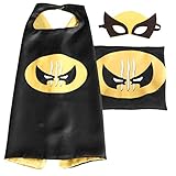 (Wolverine) ROXX Superhero Superman Kids Girl And Boy Cape and Mask Costume for Child