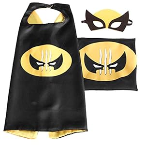 (Wolverine) ROXX Superhero Superman Kids Girl And Boy Cape and Mask Costume for Child