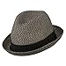 Jeanne Simmons Men's Fedora with Paper Straw Braid - Black Grey XL