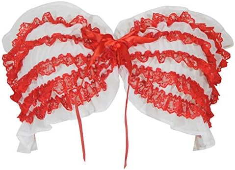LoveFifi Women's Wrapped In Ruffles Bandeau - One Size - White/Red