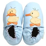 ShooFoo Infant Ducky Baby Soft Sole Shoe,Light Blue,Small (US Infant 0-6 Months)