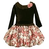51KqyKYN3ZL. SL160  Bonnie Jean Baby/Infant 12M 24M BROWN PINK BONAZ ROSETTE...