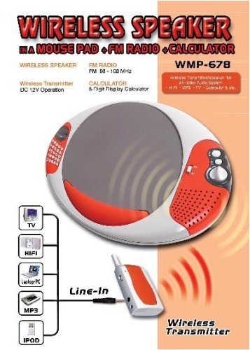 Wireless Speaker Mouse Pad - Connects to MP3 (Silver) (.75