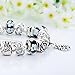 Bamoer 2015 New Arrival Vintage Silver Charm Bracelet for Women Flower Glass Bead and Safety Chain