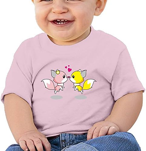 YUTIAO 6-24 Month BABY Kid's Toddler Funny Cartoon Foxes Romantic Couple T-Shirt Pink 24 Months