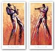 Trumpet Solo and Sax Solo Set by Monica Stewart 16"x32" Art Print Poster