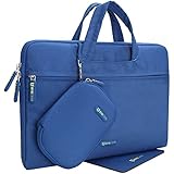 Laptop Briefcase Bag, Evecase 13 -13.3 Inch Waterproof Tablet/Laptop Sleeve Carrying Briefcase Bag with Handle + Accessories Case and Mouse Pad - Blue