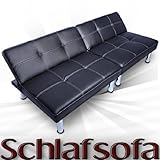 SCHLAFSOFA ca. 177 x 87 x 74 cm (LXBXH) schwarz - BETTSOFA SCHLAFCOUCH SOFA BETTCOUCH LOUNGE COUCH -