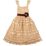 Sweet Heart Rose Girls 7-16 Ruffled Dress W/ Flower