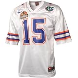 Nike Florida Gators #15 White Replica Football Jersey with 2007 BCS National Championship Game Patch