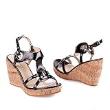Coconuts Gabe Black Platform Wedge Sandal