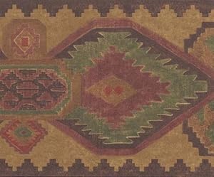 Wallpaper Border Southwestern Southwest Western Design Tan Beige Green