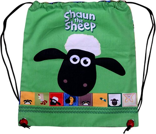 Childrens Toyshop  Toys : Shreds Shaun the Sheep Green Cotton Kit Bag
