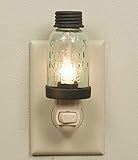 Mini Mason Jar Night Light in Rustic Brown Metal Color