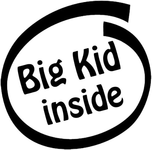 Big Kid Inside , Vinyl Car Decal, 'Gray', '10-by-10 inches'