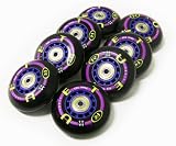 TRUE SPORT Inline Skate Wheels 72mm 82a WITH BEARINGS AND SPACERS Black