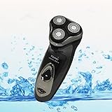LuxBene（TM）プロフェッショナル電気かみそりは、男性ブラックカラーのための3Dトリマーをきれいにするために三頭かみそり簡単フローティング