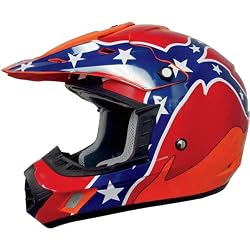 AFX Rebel Adult FX-17 MX Motorcycle Helmet w/ Free B&F Heart Sticker Bundle - Orange
