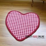 Superb Gingham Heart Kiddy / Childs Play Rug Bright Pink 0.67m x 0.67m (2'3 x 2'3 approx)