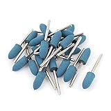 uxcell ゴム砥石 3mmシャンク8ミリメートルコーンヘッドブルーラバー　研磨　　22個