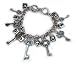 Silver Lock and Key Theme Charm Bracelet
