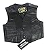 Unisex Kids/Toddlers Genuine Soft Leather Outerwear Biker Vest_Large Black
