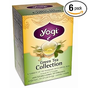 Yogi Green Tea Collection, Herbal Tea Supplement Variety Pack, 16-Count Tea Bags (Pack of 6)
