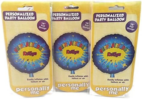 Personalized Party Balloon Decoration Happy Birthday Kaitlyn (3 Pack)