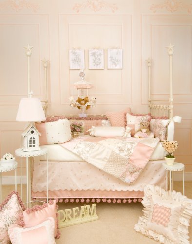 <br />Madison 5 Piece Baby Crib Bedding Set with Pink & Tan Check Pillow by Glenna Jean