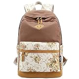 WSince 旅行学校カーキのためのファッションの田舎花柄ヴィンテージキャンバス女性のバックパックプレップPYスタイルレジャー日パック