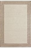 NEW Area Rug Indoor/Outdoor Beige 5x8 Solid Border