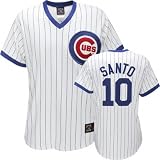 Mens Chicago Cubs #10 Ron Santo Replica Home Cooperstown Jersey
