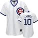 Mens Chicago Cubs #10 Ron Santo Replica Home Cooperstown Jersey - 2XL