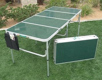 HEAVY DUTY Oasis 8-Person Folding Suitcase Table-Top of the Line Construction- 5 Years Warranty High And Low Settings-Lightweight And Portable-A BONUS $19.99 VALUE SOLAR RECHARGEABLE FLASHLIGHT INCLUDED WITH PURCHASE....