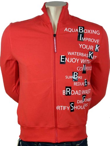 BIKKEMBERGS DESIGNER SWEAT-JACKE ROT IN XL BIKKEMBERGS DESIGNER SWEAT-JACKE ROT IN XL