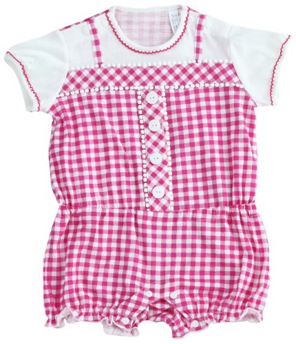 Petit Nous サロペット着てる風に見える女の子らしい半袖コンビ 80cm ピンク 232313