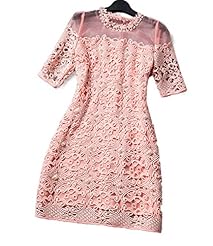 Summer Cocktail Short High-Neck Organza Beaded  Lace General Print Evening Dress/Homecoming Dress/Prom Dress/Wedding Party Dress  With Pearls