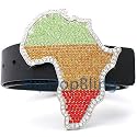 Africa Continent Iced Out Silver Hip Hop Belt Buckle