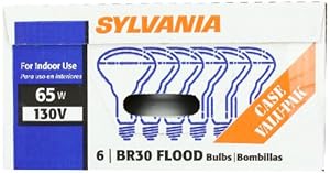 Sylvania 15172 65-Watt 130-Volt BR30 Indoor Flood Light, 6 Pack