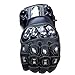 EXCALIBUR BLACK LEATHER CARBON & STEEL ARMOR MOTORCYCLE GLOVES