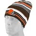 Cleveland Brown Hats : Reebok Cleveland Brown Gray-Striped Cuffless Reversible Beanie