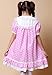 ezShe Womens Lace Short Puff Sleeves Baby-doll Dress with Star Painting, L Pink