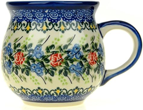 Ceramika Boleslawiecka Kalich Polish Hand Painted Mugs (Red Roses)
