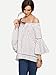 SheIn Women's Off The Shoulder Bell Sleeve Striped Blouse - White Large