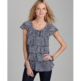 Style&co. Petite Top, Scoopneck Ruffle Tier