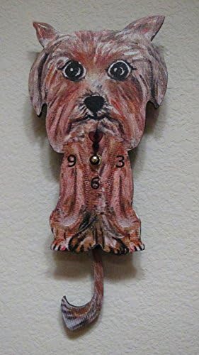 Wagging Tail Dog Wall Clock for Dog Lover Yorkie